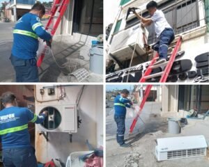 Commercial split-type aircon cleaning service in Batangas City by NuPon technicians