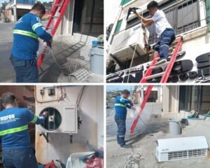 Commercial split-type aircon cleaning service in Batangas City by NuPon technicians