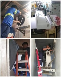 Residential split-type aircon cleaning service in Aplaya, Santa Rosa Laguna