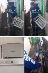 Window-type aircon cleaning service for a residential home in Mamatid, Cabuyao Laguna